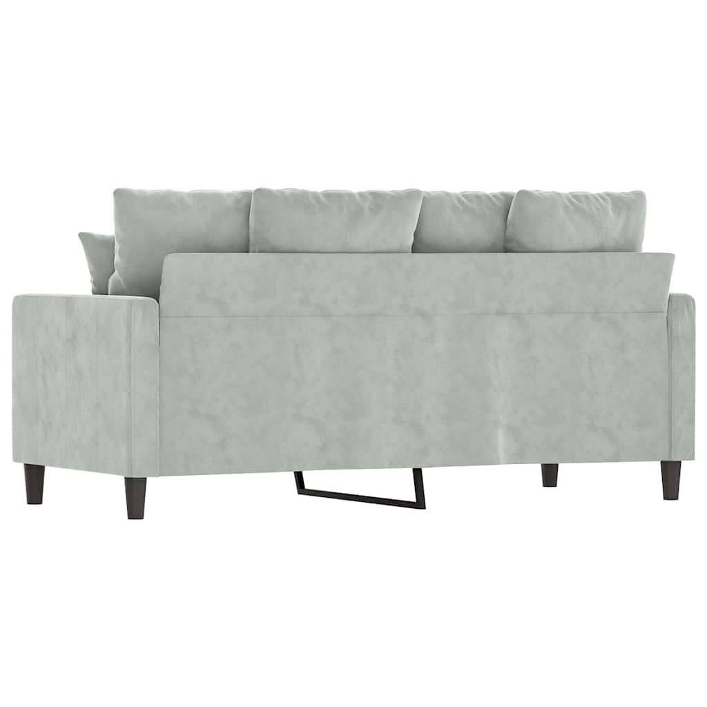 Light Gray Velvet 2-Seater Sofa with Metal Frame B482