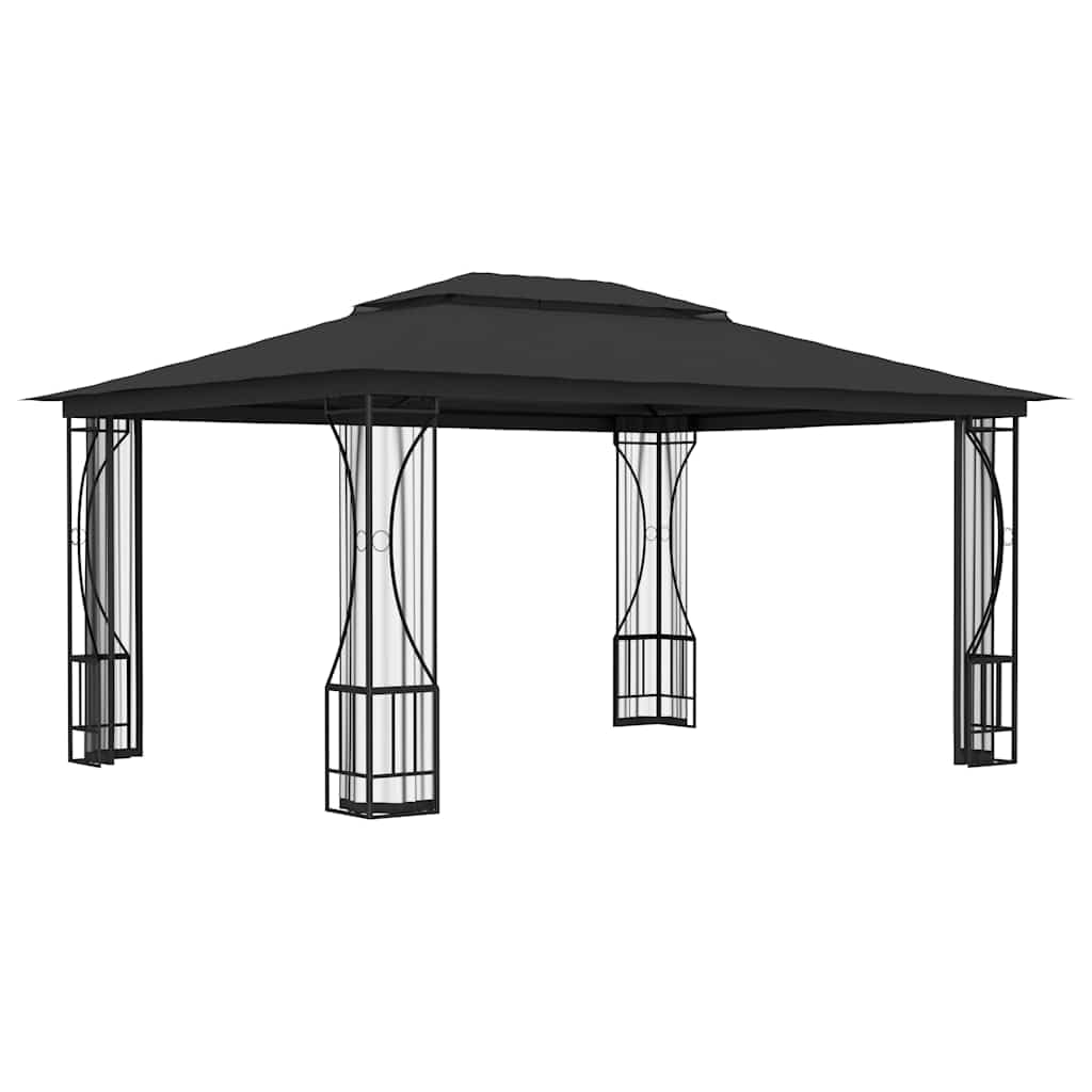 Steel Frame Gazebo with Nets 9.8x13.1x8.7 Feet Anthracite R92663