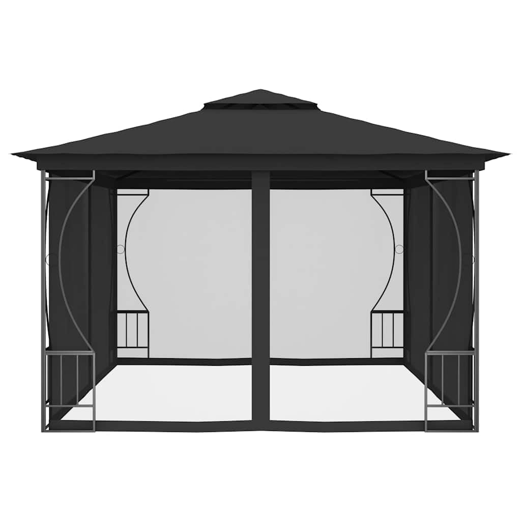Steel Frame Gazebo with Nets 9.8x13.1x8.7 Feet Anthracite R92663