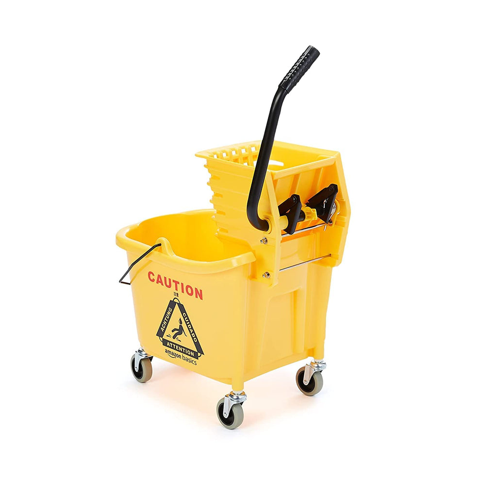 Yellow 35-Quart Mop Bucket on Wheels Y587372