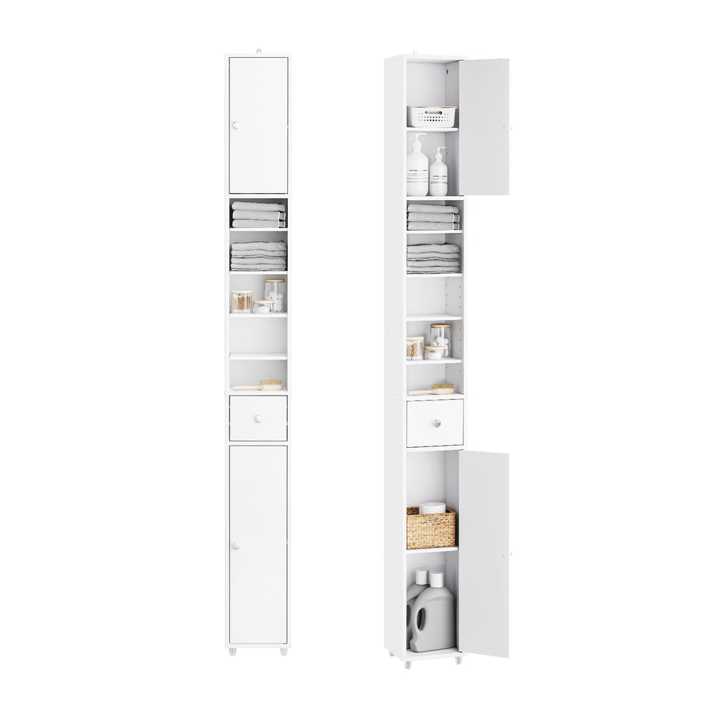 Narrow White Bathroom Storage Cabinet L36252