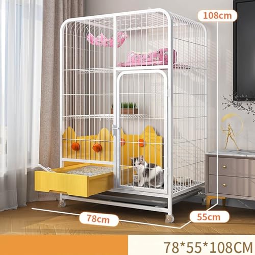 Heavy Duty Cat Cage Playpen Metal Cattery with Brake Casters Y466