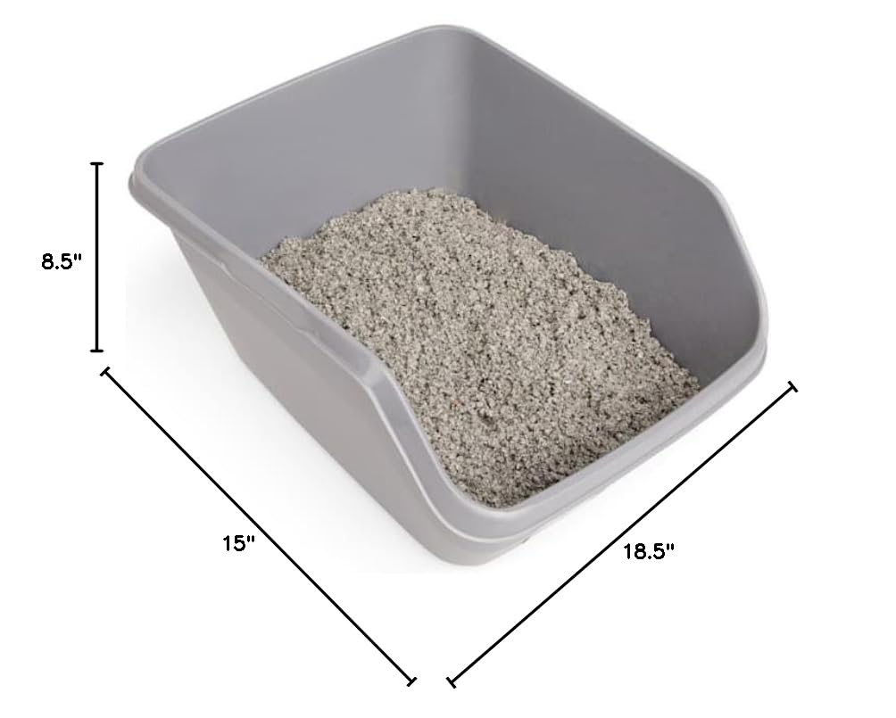Grey Large High-Back Litter Box X24398