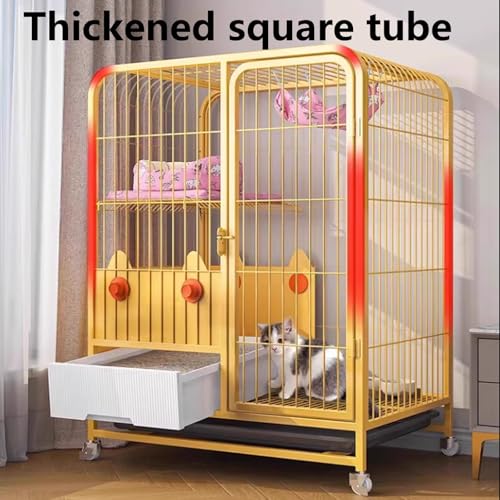 Heavy Duty Cat Cage Playpen Metal Cattery with Brake Casters Y466