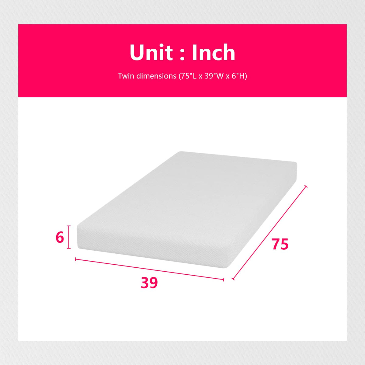 6 Inch Medium Firm Foam Mattress R76864