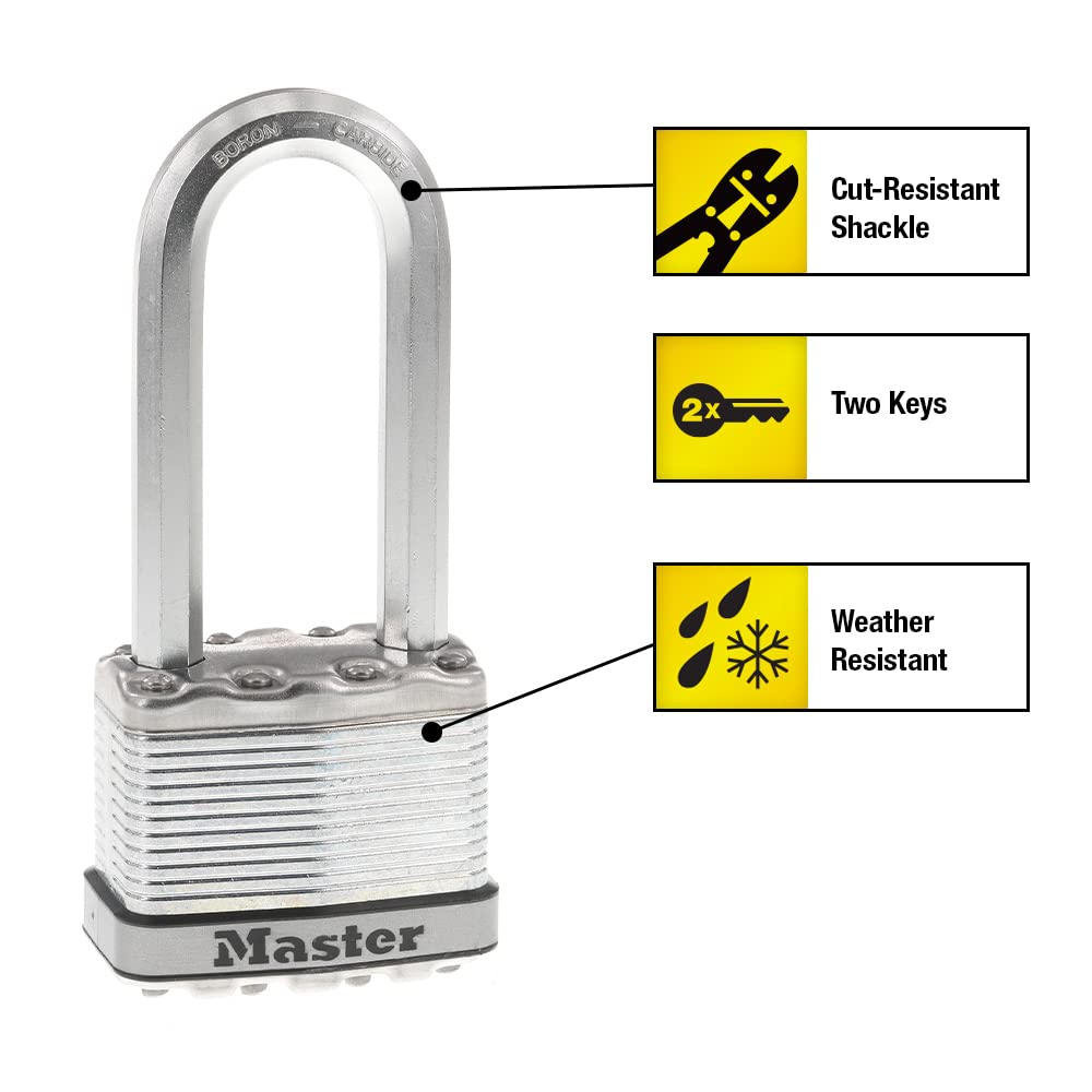 Heavy Duty Outdoor Padlock with Key, 4 Pack Keyed-Alike R30419