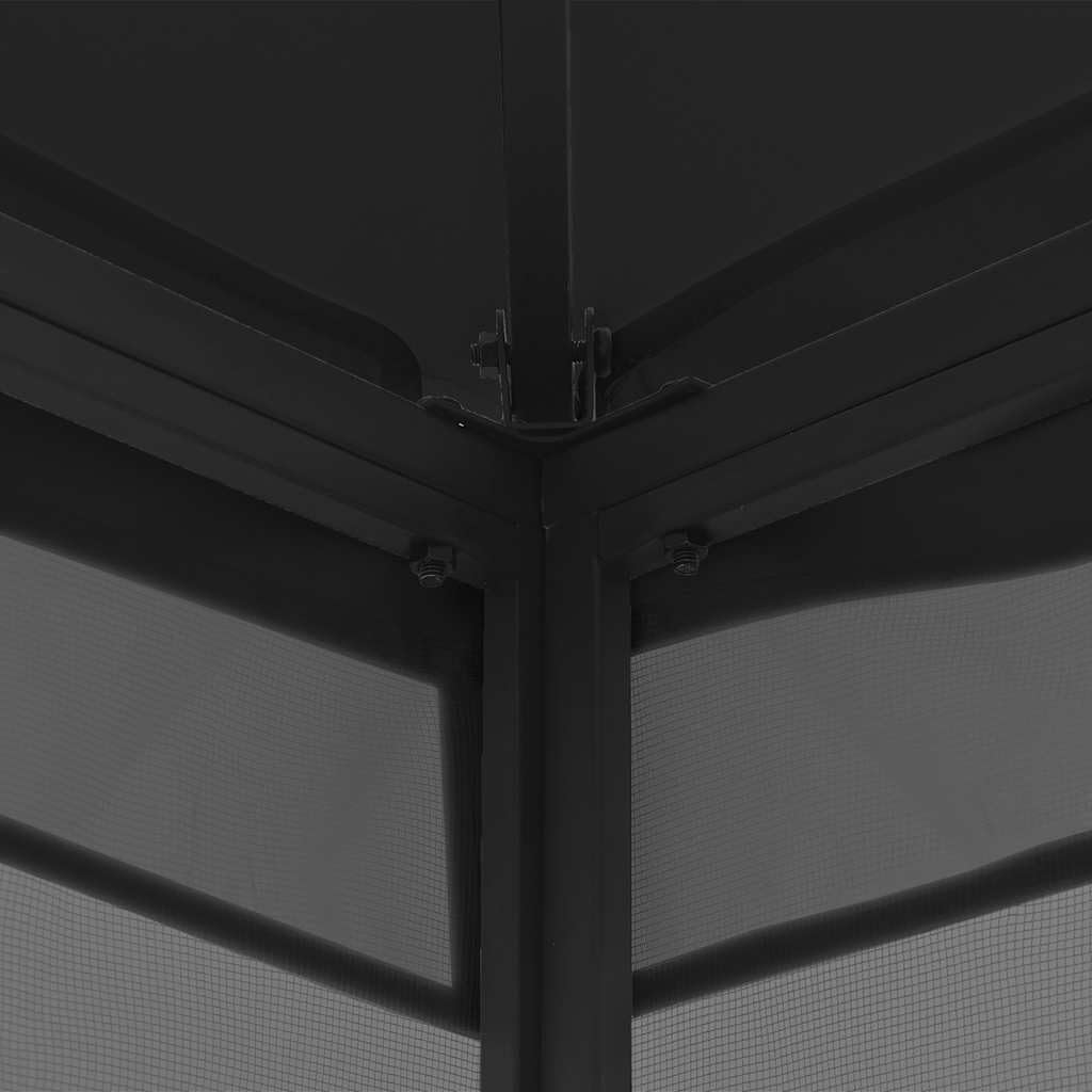 Steel Frame Gazebo with Nets 9.8x13.1x8.7 Feet Anthracite R92663