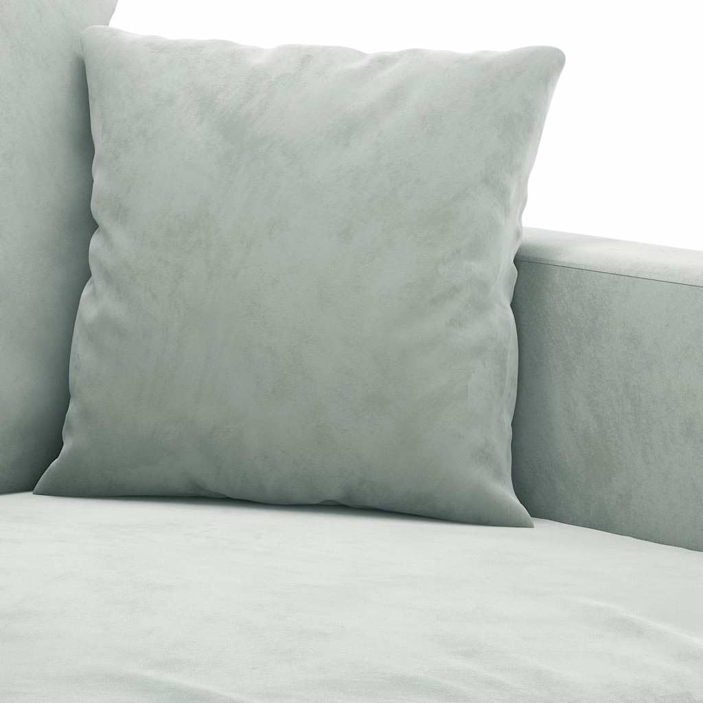 Light Gray Velvet 2-Seater Sofa with Metal Frame B482