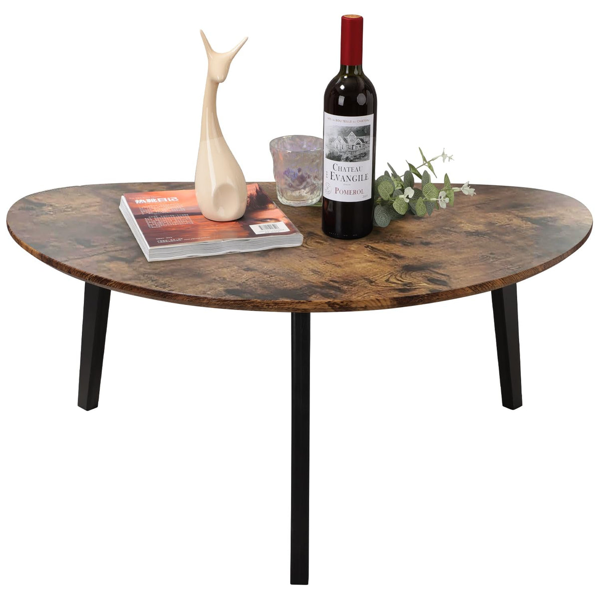 Oval Espresso Wood Coffee Table A2430