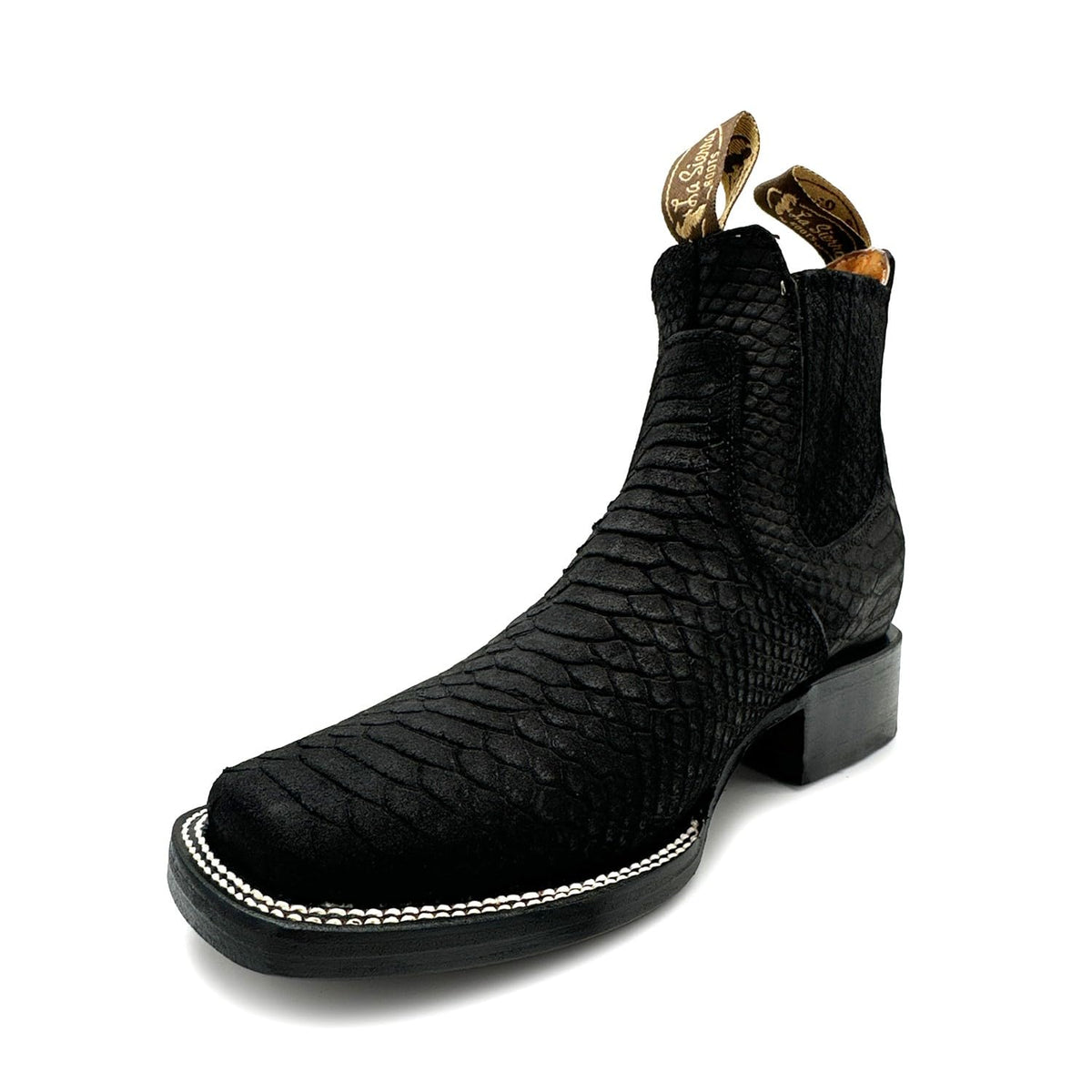 Men’s Genuine Leather Square Toe Ankle Cowboy Boot U843649