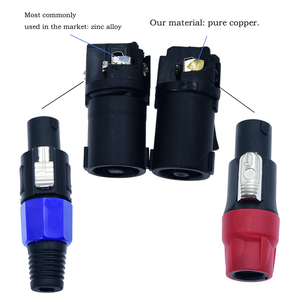2Pcs 14 awg Speaker Cable with Twist Lock M736