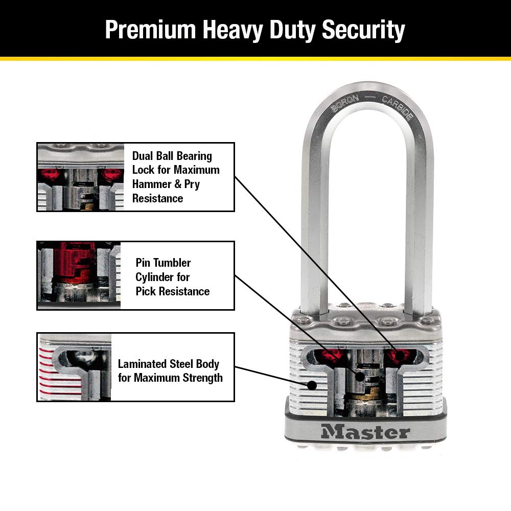 Heavy Duty Outdoor Padlock with Key, 4 Pack Keyed-Alike R30419