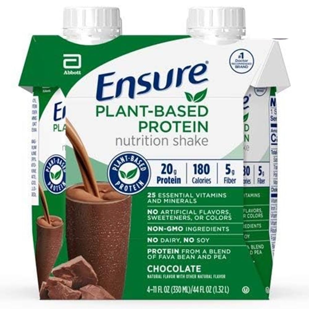 Plant Protein Nutrition Shakes Chocolate 11 Fl Oz Pack of 2 Q3802