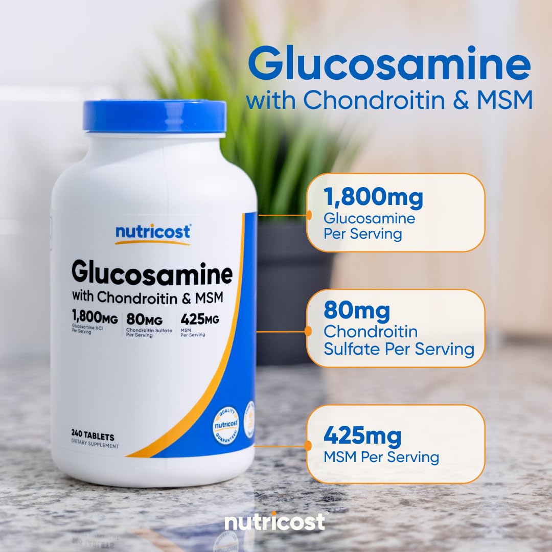 Glucosamine 1800mg with Chondroitin & MSM, 240 Tablets S334868