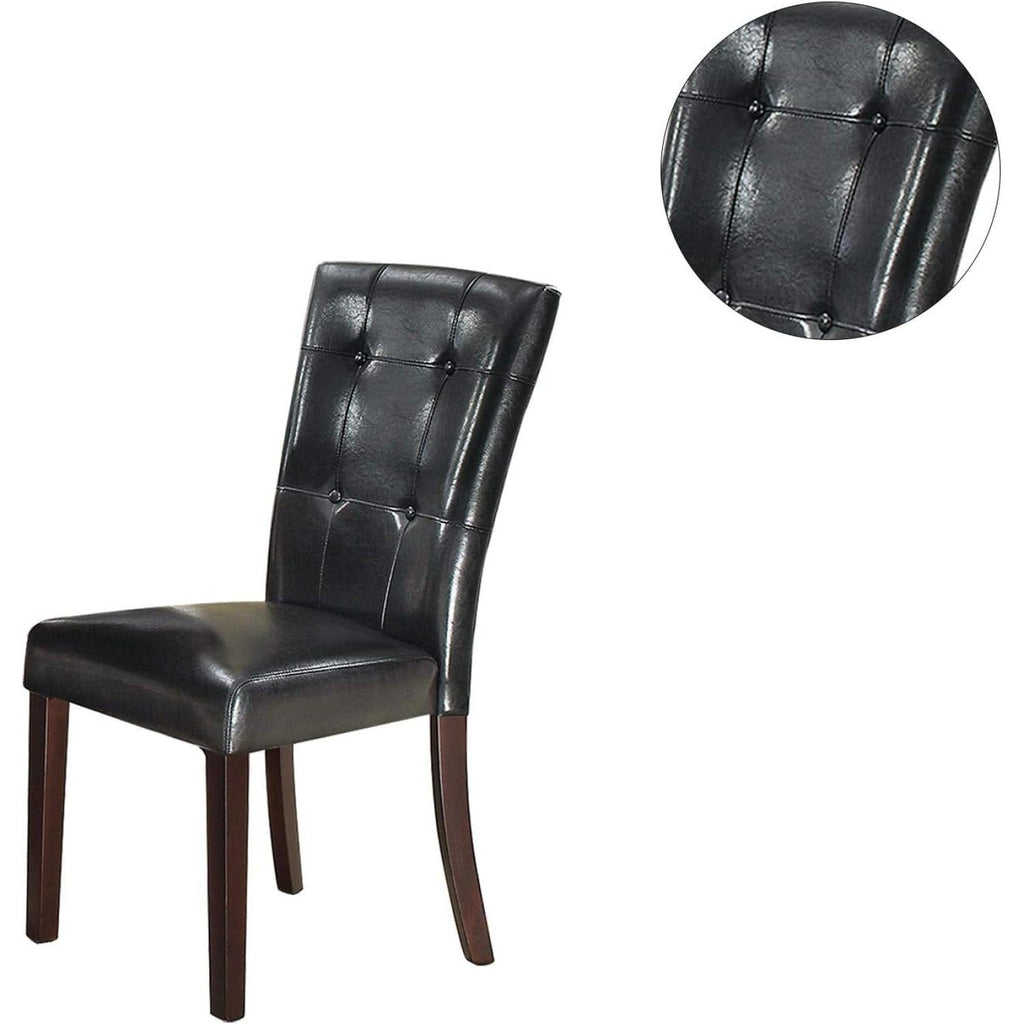 Black Faux Leather Dining Chairs Set of 2 X30162
