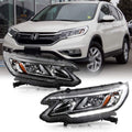 For 2015-2016 Honda CRV Halogen Type LED DRL Headlights Assembly Pair Set Left+Right H79430