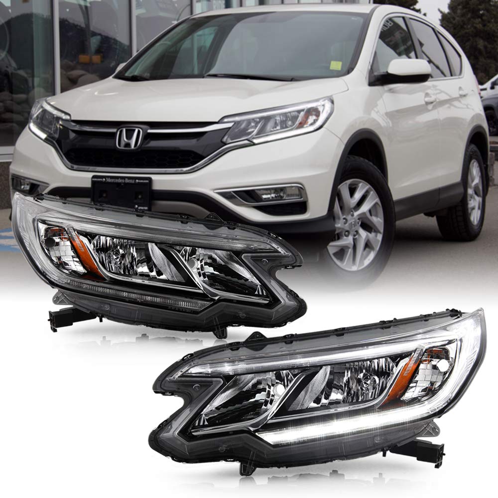 For 2015-2016 Honda CRV Halogen Type LED DRL Headlights Assembly Pair Set Left+Right H79430
