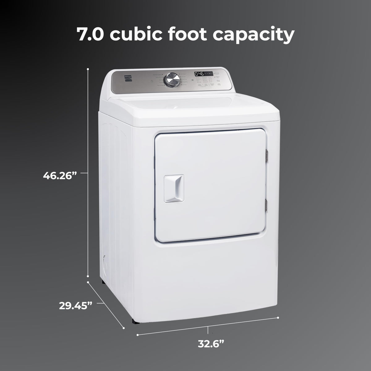 7.0 cu. ft. Front Load Electric Dryer - White G443