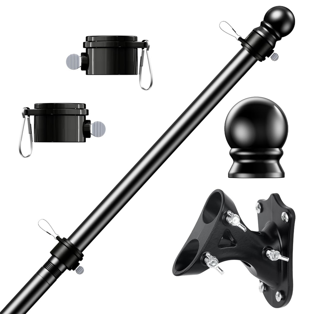 Tangle Free Stainless Steel Flag Pole Kit with Bracket I932
