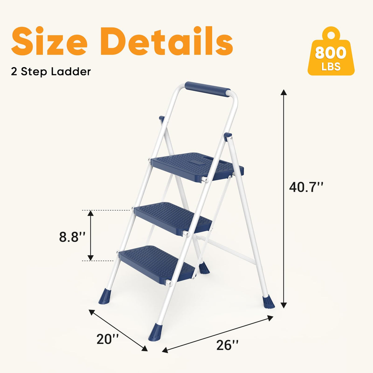 3 Step Folding Step Stool with Safety Lock Z524658