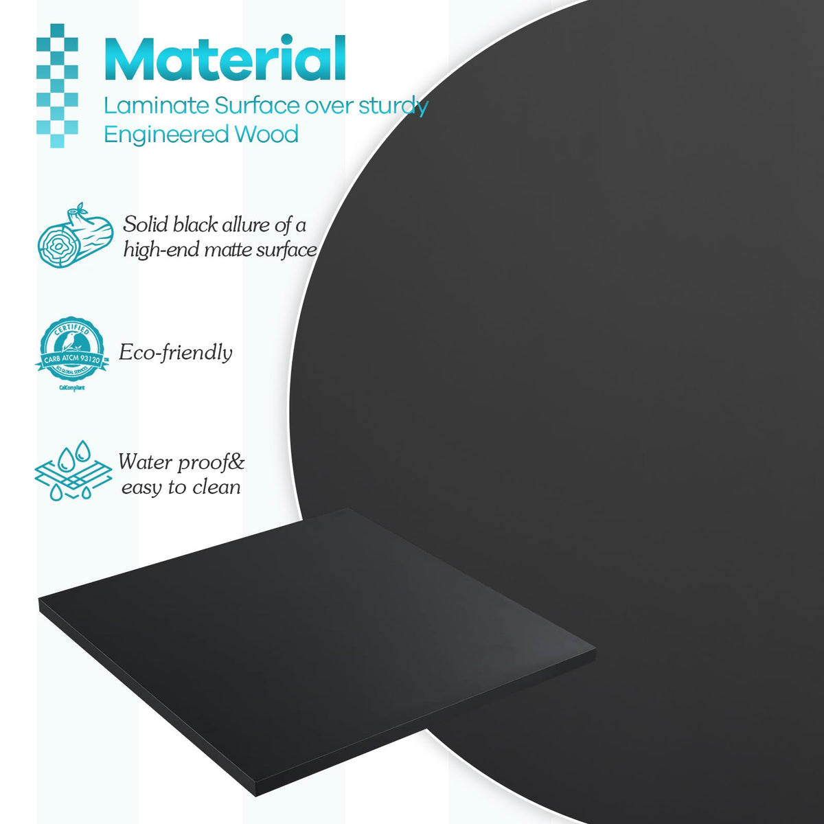 24 x 24 inches Square Melamine Table Top Pack of 2 A797479
