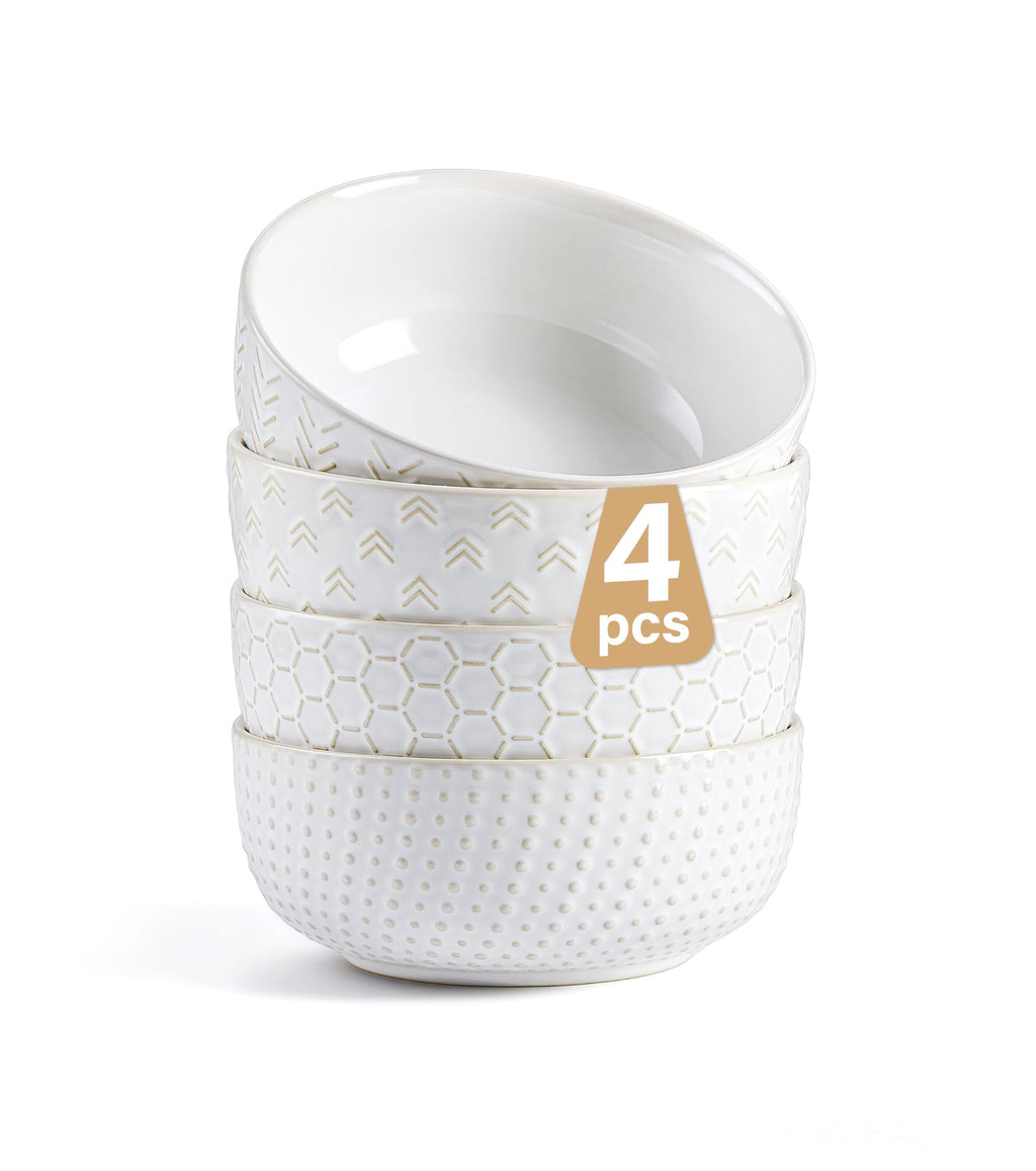 26 oz Ceramic Cereal Bowls Set of 4 J1312