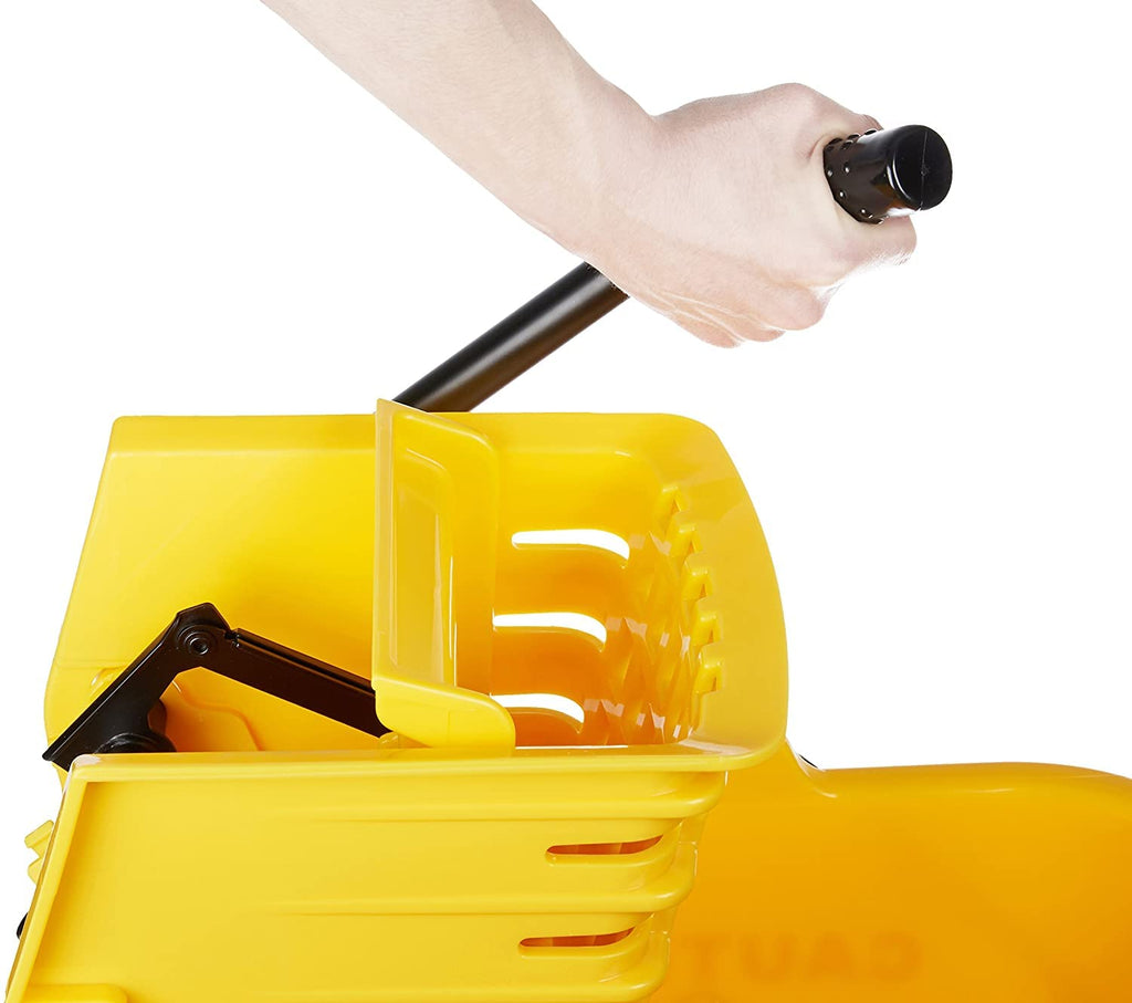 Yellow 35-Quart Mop Bucket on Wheels Y587372