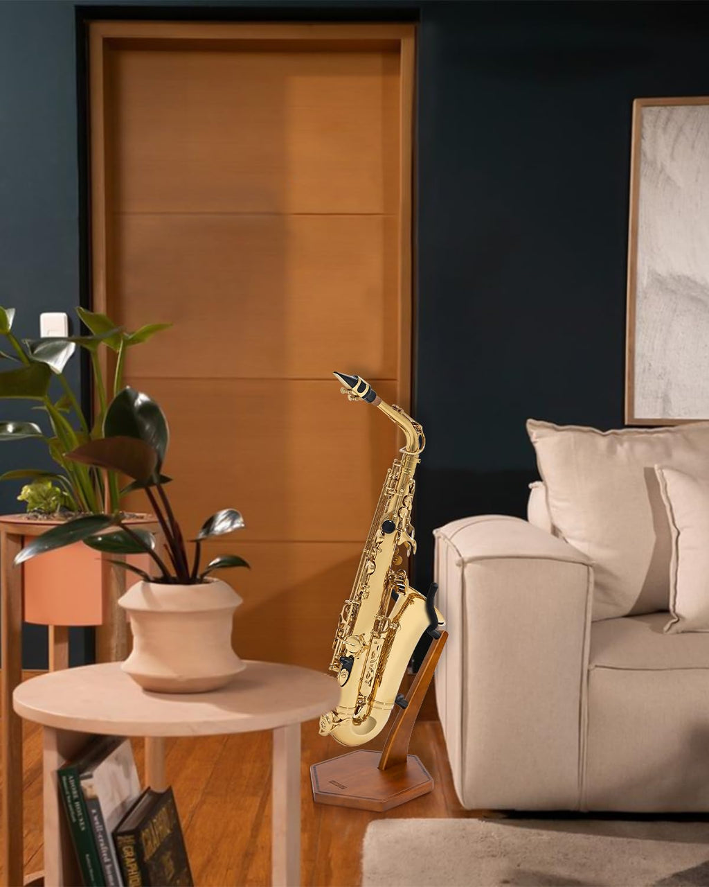 Wooden Saxophone Stand I98416