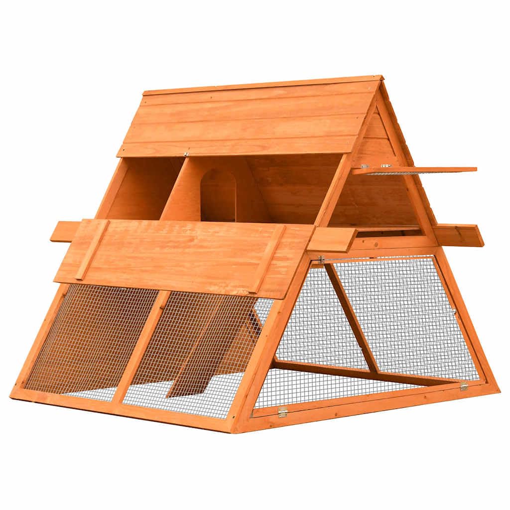 Brown Wooden Rabbit Hutch N2189