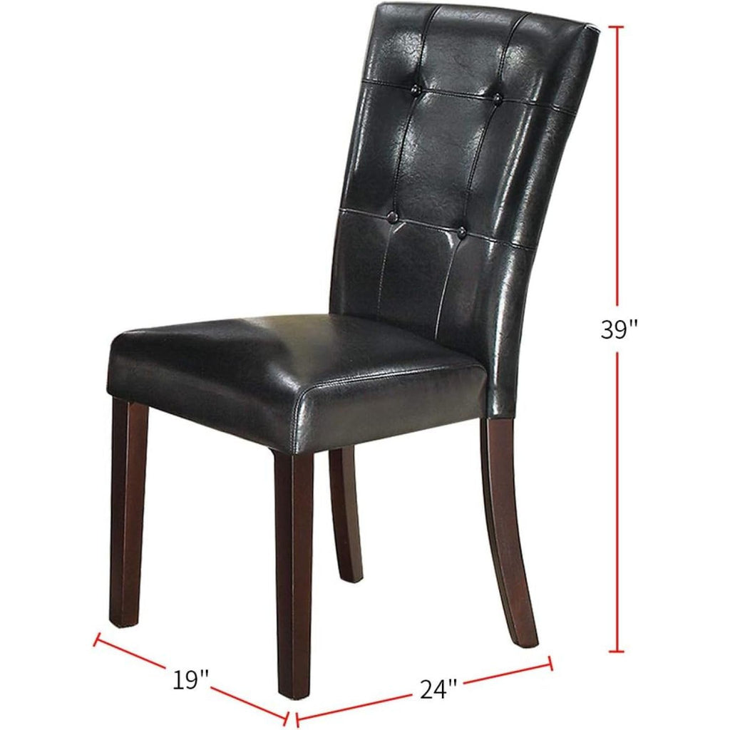 Black Faux Leather Dining Chairs Set of 2 X30162