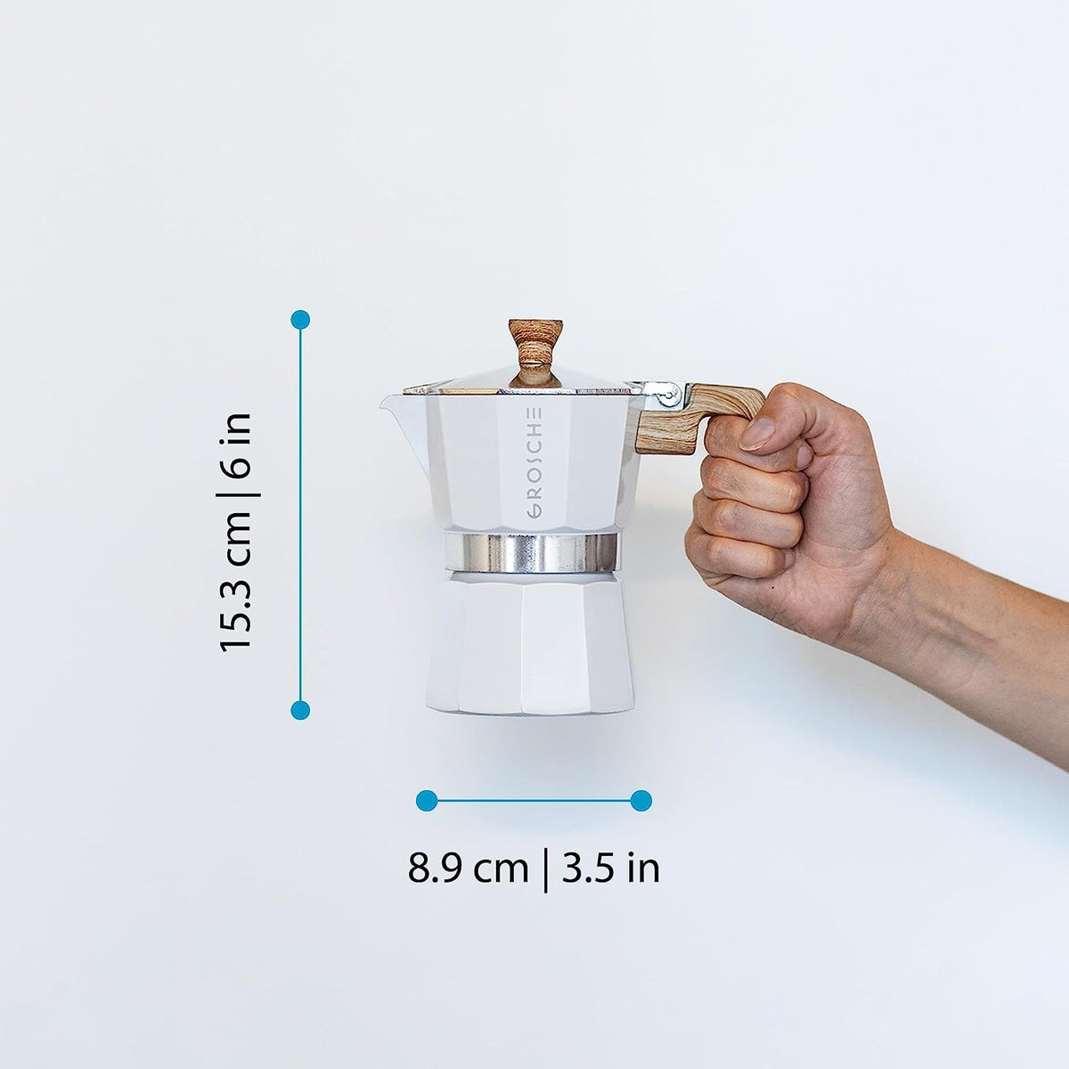 Stovetop Espresso Maker Moka Pot 5 oz White H597810