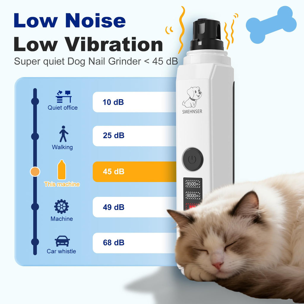 White 2-Speed USB Rechargeable Dog Nail Grinder T804773