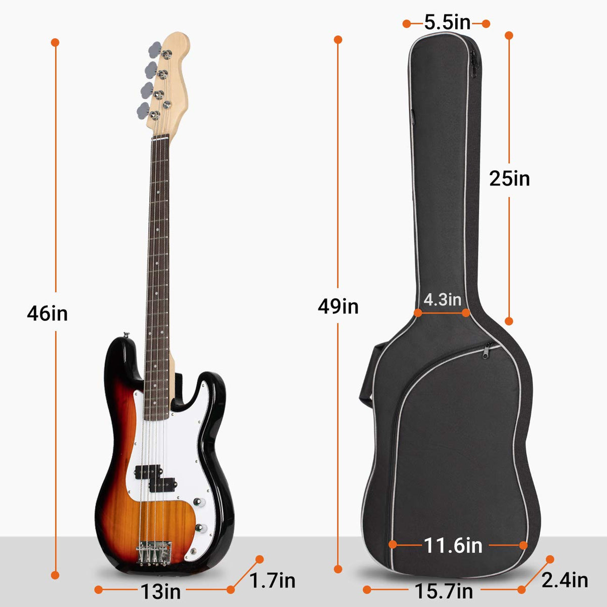 Electric Bass Guitar Gig Bag F3755