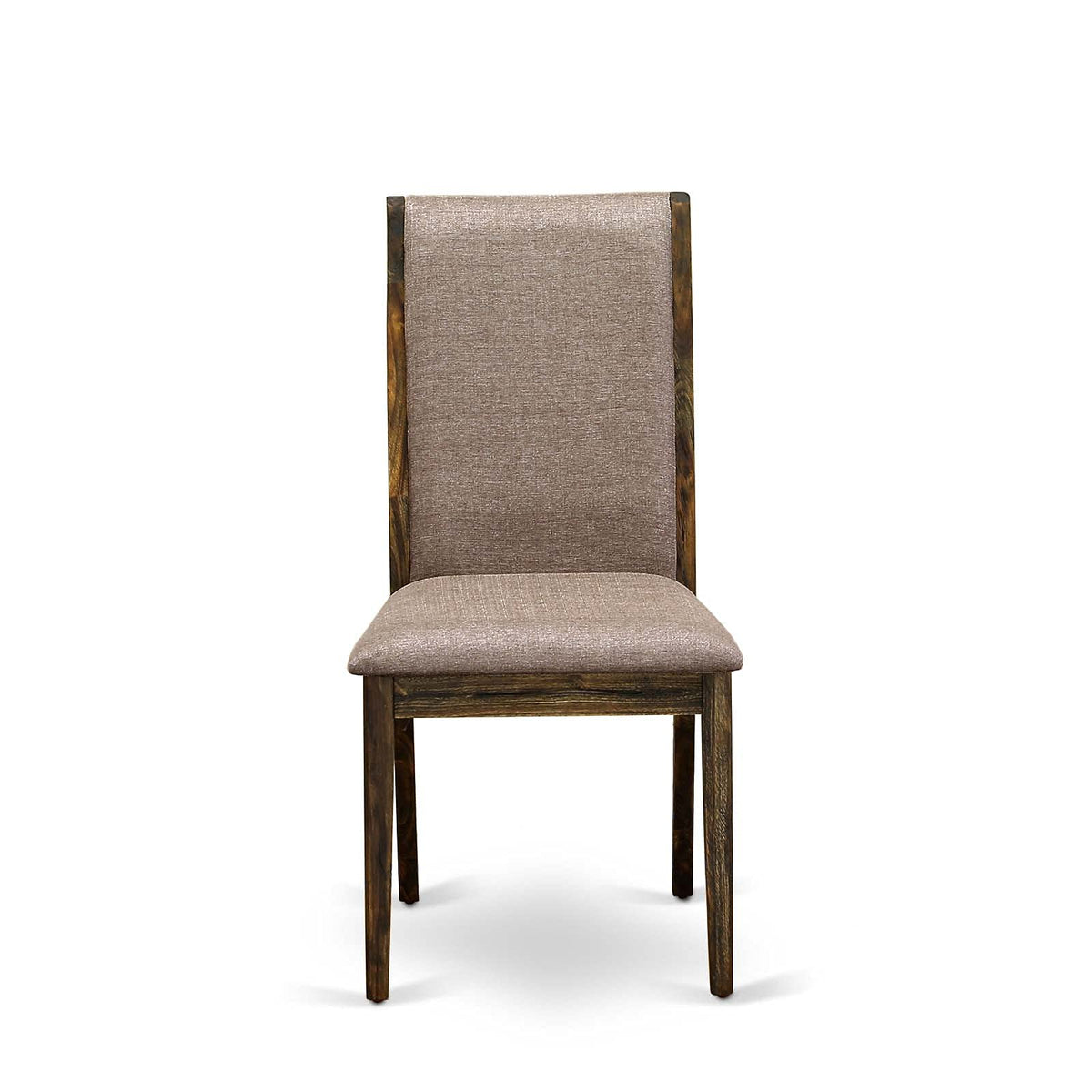 9 Piece Walnut Dining Table Set with Butterfly Leaf and 8 Dark Khaki Linen Fabric Chairs G7454