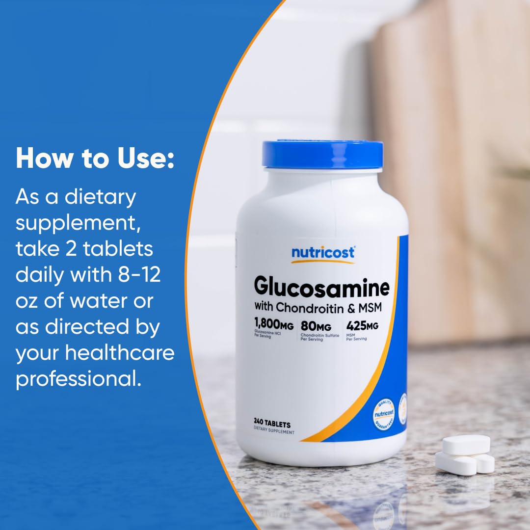 Glucosamine 1800mg with Chondroitin & MSM, 240 Tablets S334868