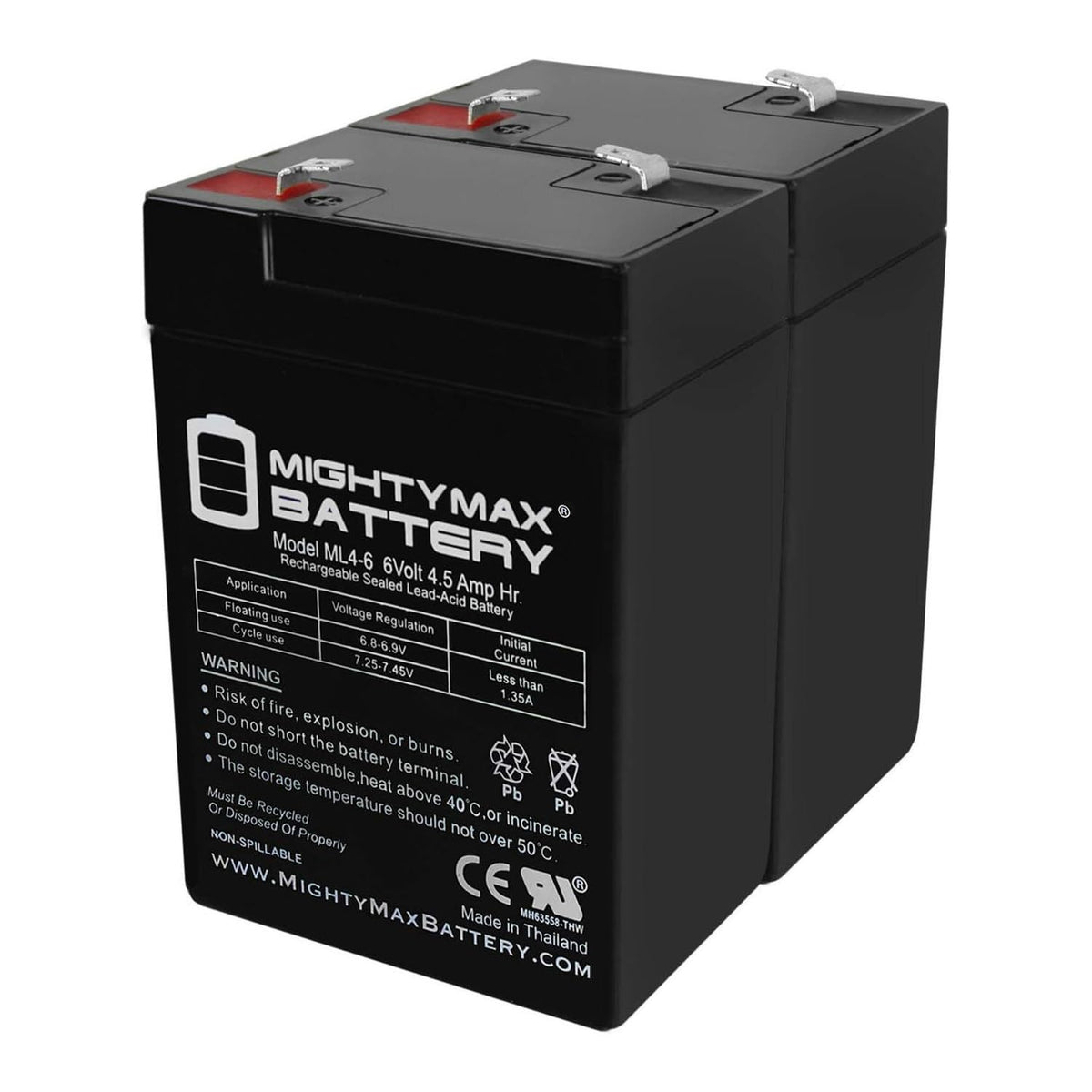 6V 4.5AH SLA Battery 2 Pack U88094