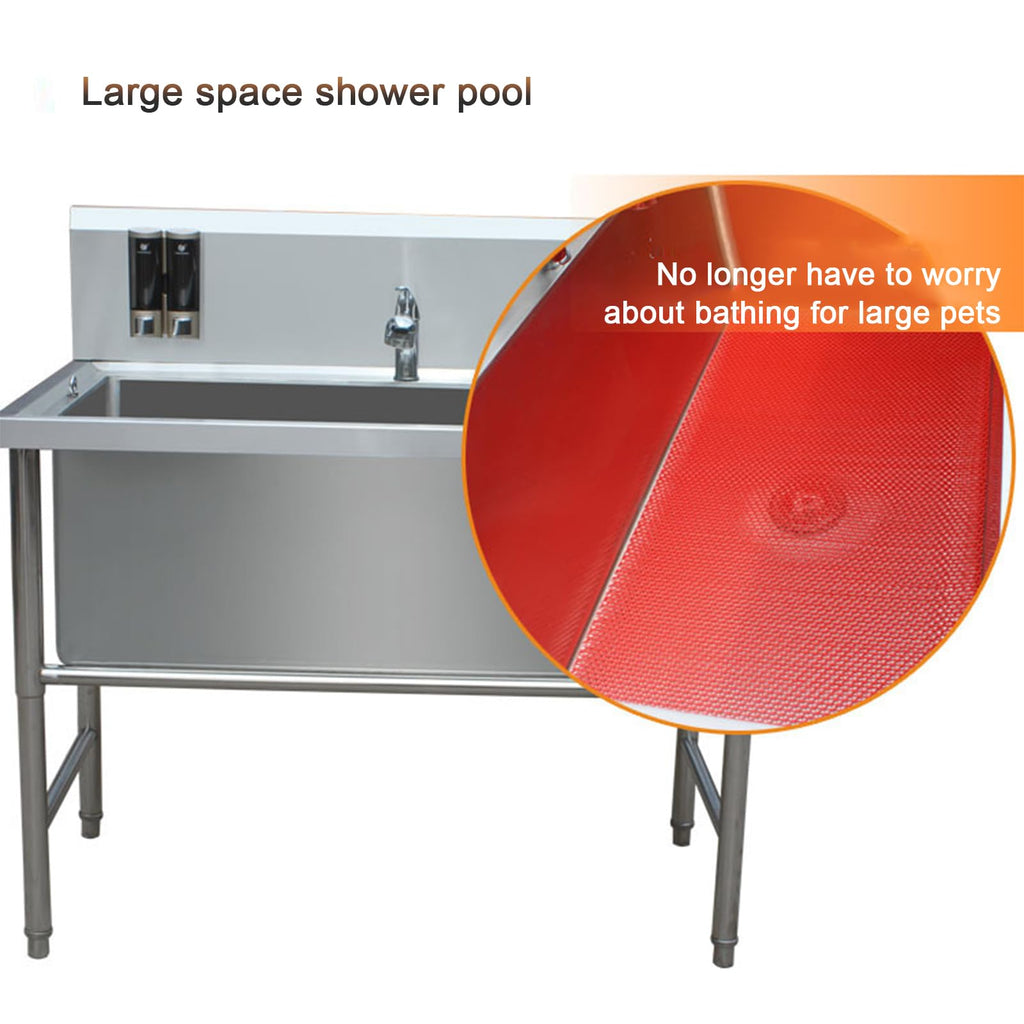 47" Stainless Steel Dog Grooming Tub with Stairs M3598