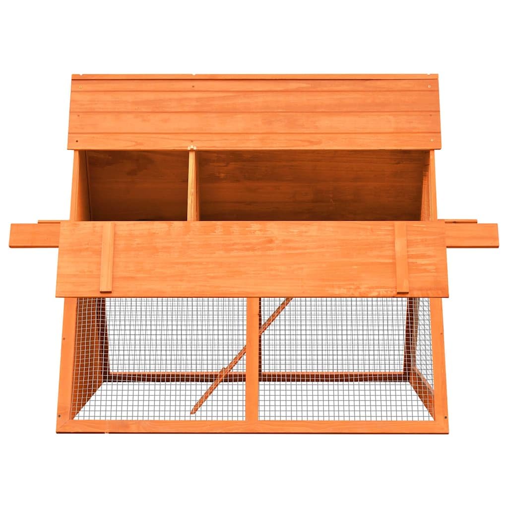 Brown Wooden Rabbit Hutch N2189