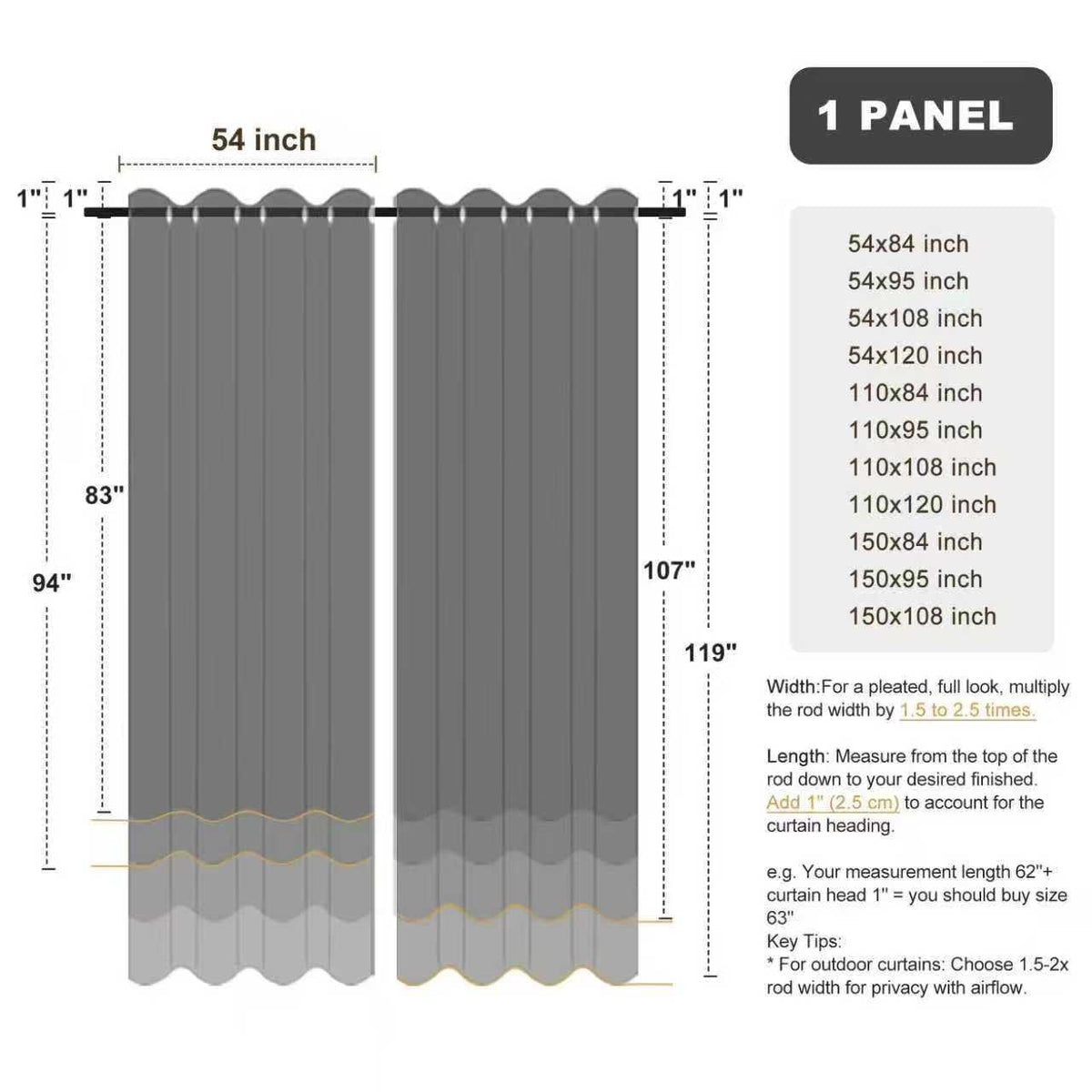 Waterproof Outdoor Curtains H100561