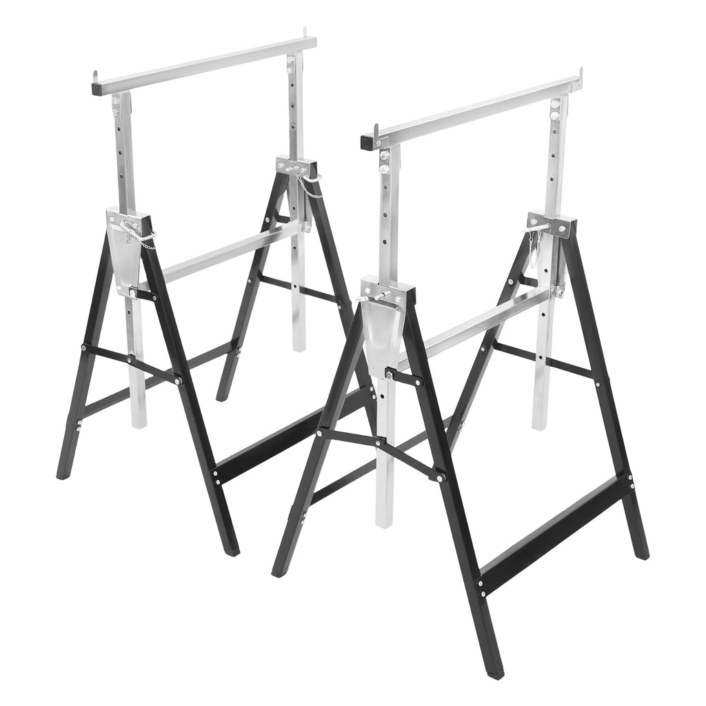 2-Pack Folding Steel Saw Horses 220 lbs Adjustable Height T766
