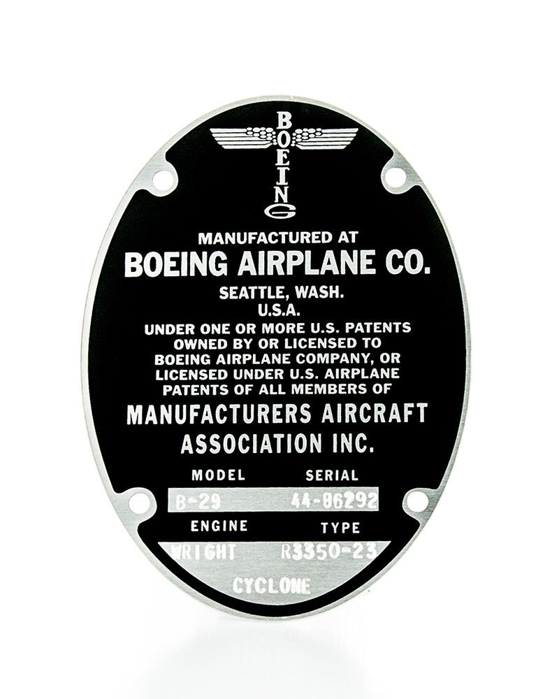 B-29 & B-17 Data Plate I587052