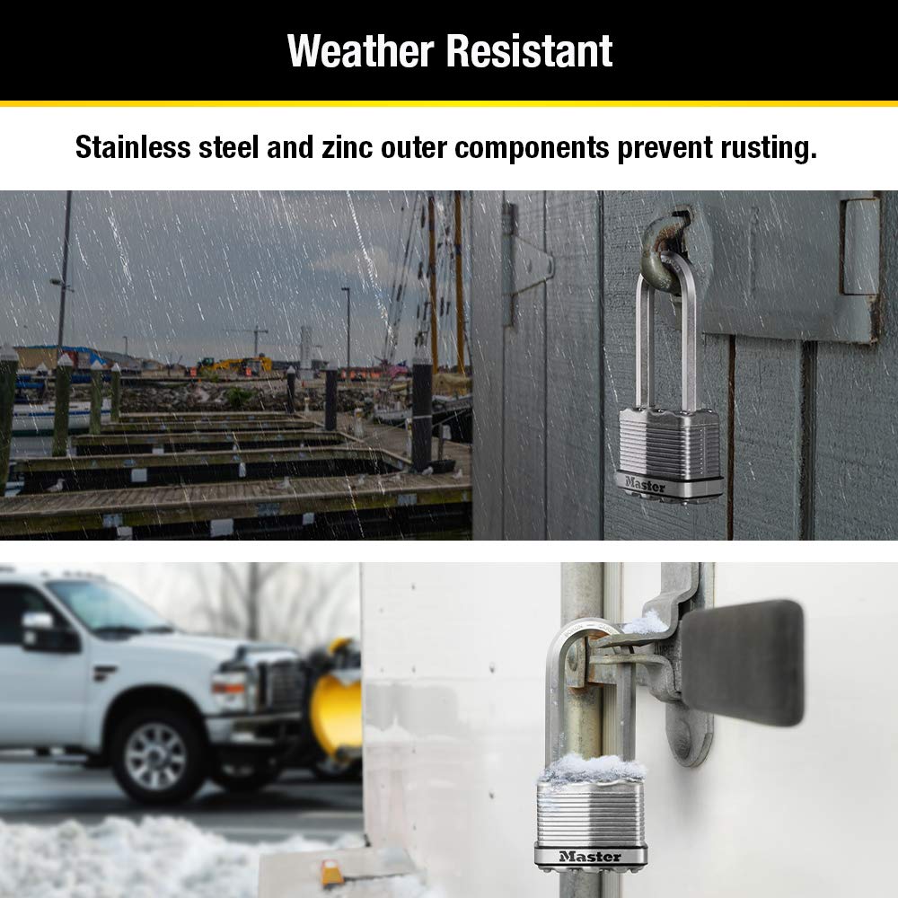 Heavy Duty Outdoor Padlock with Key, 4 Pack Keyed-Alike R30419