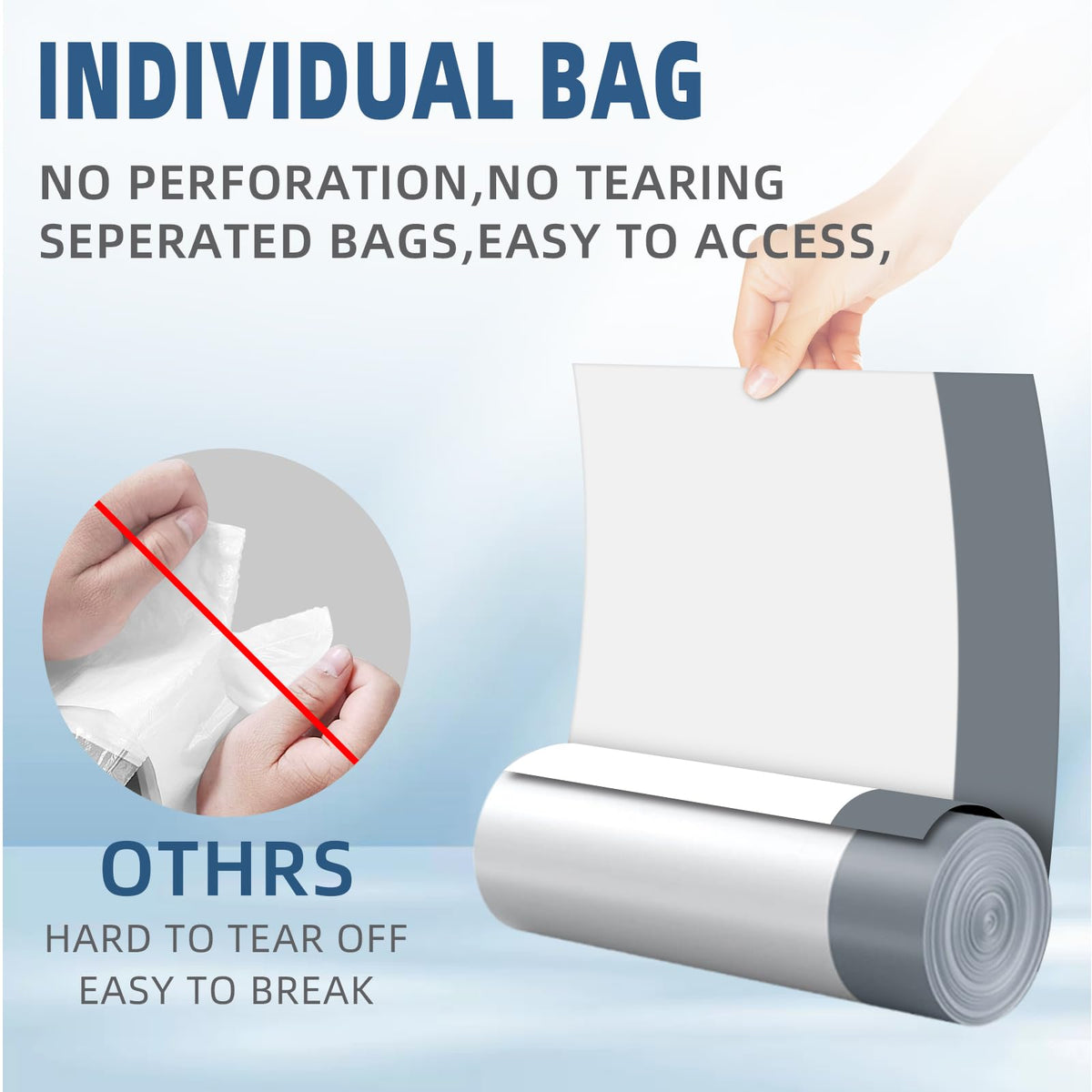 1.6 Gallon Mini Drawstring Trash Bags, 120 Counts White Trash Bin Liners R7739
