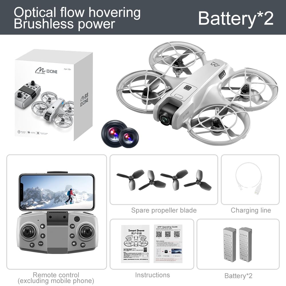 HD Camera Brushless Motor RC Quadcopter with 2 Battery G1792