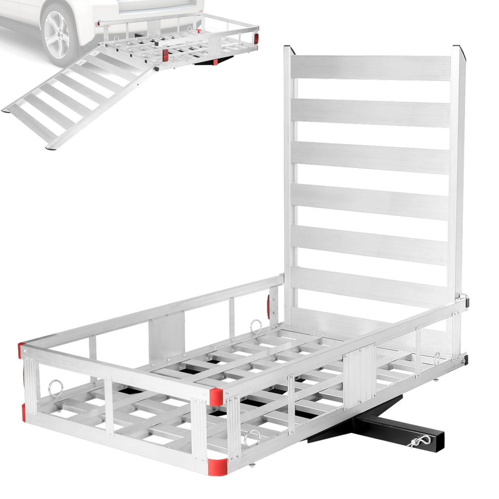 50"x 29.5" Aluminum Hitch Cargo Carrier with Ramp C4967