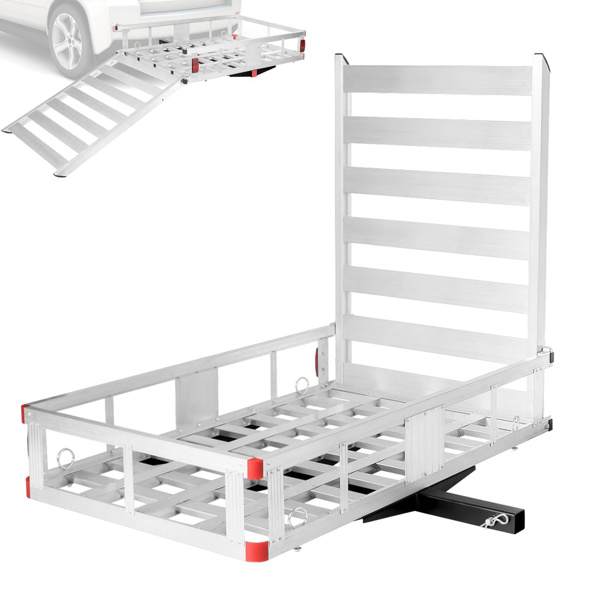 50"x 29.5" Aluminum Hitch Cargo Carrier with Ramp C4967