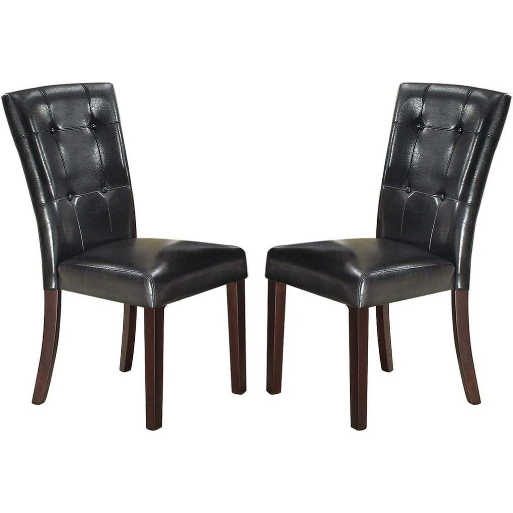Black Faux Leather Dining Chairs Set of 2 X30162