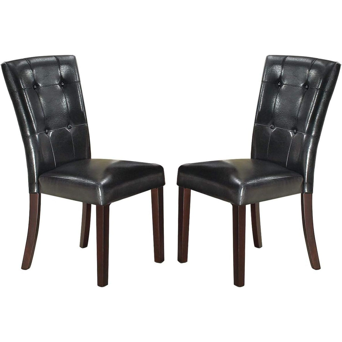 Black Faux Leather Dining Chairs Set of 2 X30162