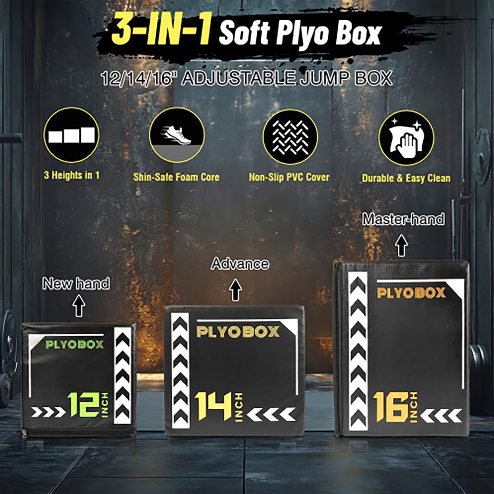 3-in-1 Soft Foam Plyometric Jump Box W896