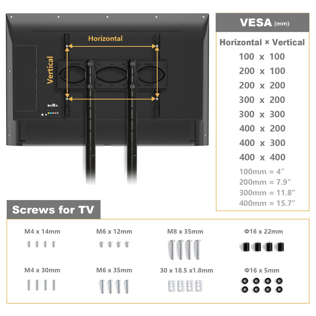 Mobile TV Stand with Wheels for 32-75 Inch TVs S802371